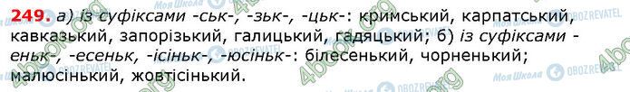 ГДЗ Українська мова 6 клас сторінка 249